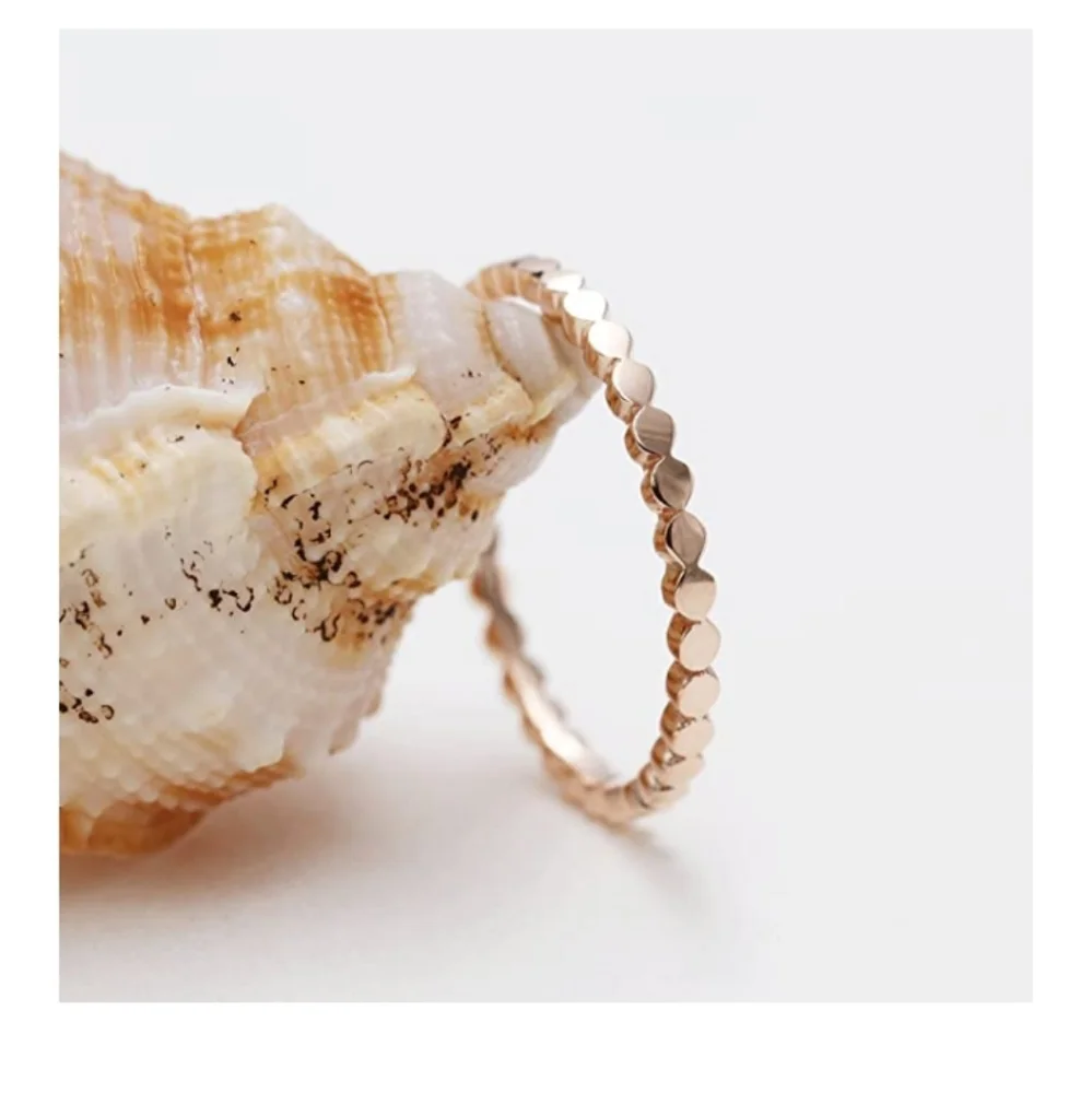 Dainty 14k Gold Beehive Band Ring - Picture 2 of 14